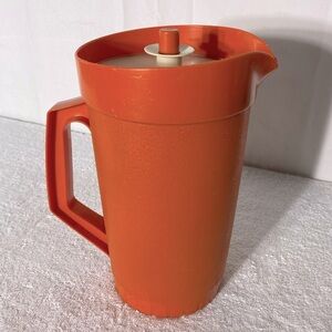 Vintage Tupperware Orange Go Between Pitcher with Lid Cottagecore Grannycore MCM